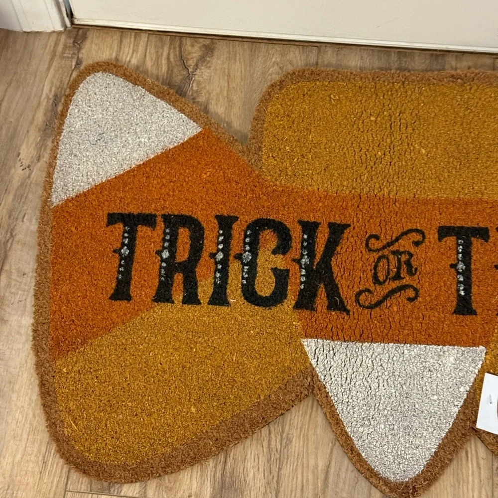 Halloween Trick or Treat Doormat ~ Candy Corn Shaped